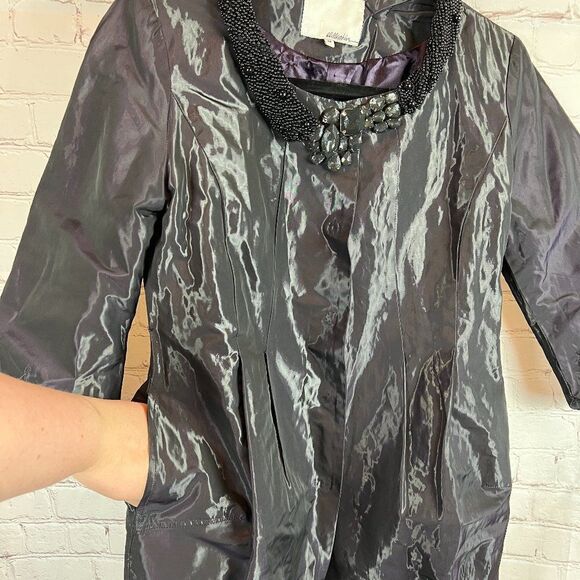 3.1 Phillip Lim beaded crystal neckline rain coat with tulip skirt jacket size M - Picture 5 of 11